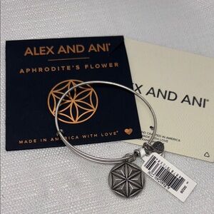 New ALEX AND ANI Silver Charm Bracelet "Aphrodite's Flower" w/Papers and Bag